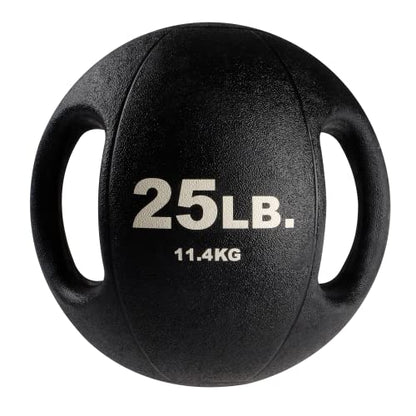 Body-Solid Exercise Medicine Balls, Heavy-Duty Non Slip Rubber Grip with Dual Handles Medicine Ball for Weights Training, Weightlifting & Core Workouts - size: 25 lb