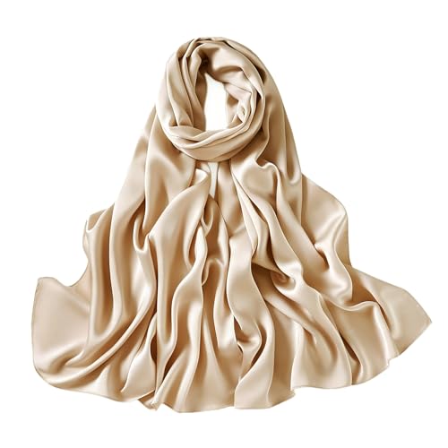 Lina & Lily Luxury Satin Hijab Head Scarf Shawl Wrap for Muslim Women Extra Long - color: Beige