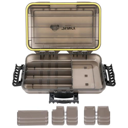 RUNCL Fishing Tackle Box, Waterproof Tray for Jigs Lures, Thicker Floating Tackle Utility Box with Adjustable Dividers, 3600/3700/Large 3700 Size - color: 1PC 3600