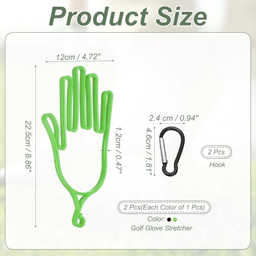 PATIKIL Golf Gloves Stretcher, Plastic Keeper Support Rack Holder Dryer Hanger Frame with Hanging Hook - color: Green/Black