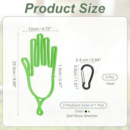 PATIKIL Golf Gloves Stretcher, Plastic Keeper Support Rack Holder Dryer Hanger Frame with Hanging Hook - color: Green/Black
