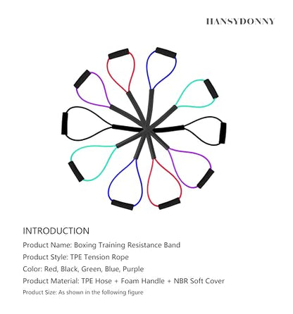 𝐇𝐀𝐍𝐒𝐘𝐃𝐎𝐍𝐍𝐘 Boxing Resistance Bands for Explosive Strength and Speed Training - Enhance Your Boxing Skills Anywhere, Anytime - color: Purple（50LB）