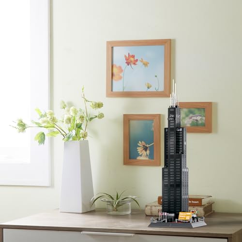 CAXIMSY Willis Tower Chicago Architecture Model Building Blocks Sets The Office Landmarks Skyline Set Toys Collection for Kids Adults 1241Pcs - style: Willis Tower Model