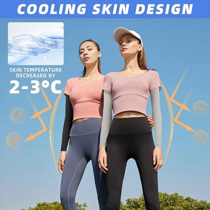 BHYTAKI UV Sun Protection Arm Sleeves, UPF 50 Sports Cooling Arm Compression Sleeves for Men Women Teenager - color: 2 Black+2 White+2 Light Gray