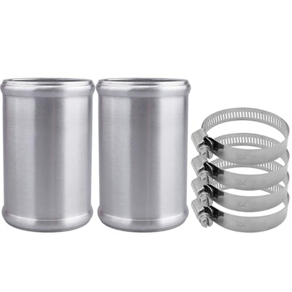 AC PERFORMANCE 2.75" (70mm) OD Aluminum Alloy Hose Joiner Silicone Pipe Connector Bead, 4" Length with 304 SS Clamps, Pack of 2 - size: 2.75" (70mm) - 2PCS