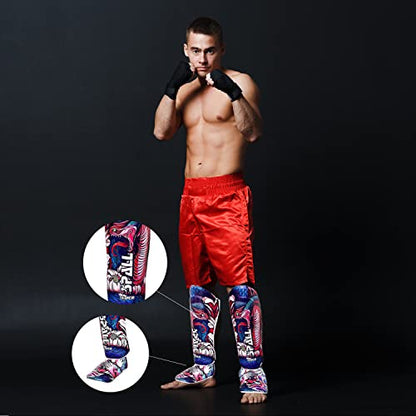 Generic Spall Pro Shin Instep Guard - Martial Arts Leather Defence Guards - Wrestling Muay Thai Shin Pads – Foot Shield Youth Shin Guards – MMA Karate BJJ shin Guards (Viper, S)