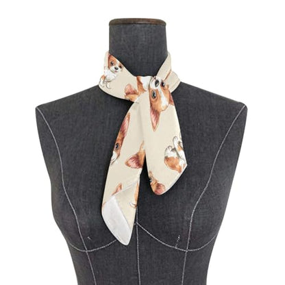 Women's Silk Scarf Square Satin Head Scarves Fashion Neck Scarf Hair Wraps Silk Bandana - color: Chihuahua