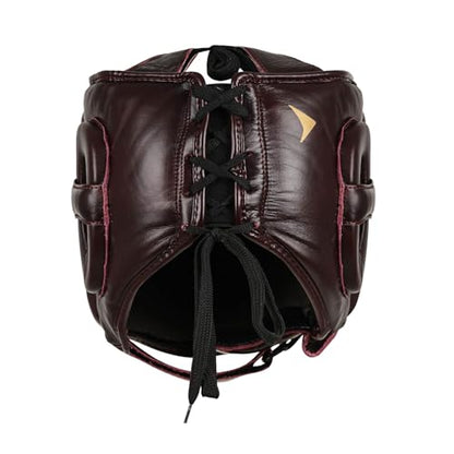 Vali Lancer Leather Face Saver Headgear for Training - color: Red, size: Large-X-Large