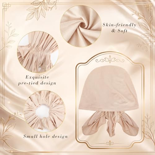Syhood Slip on Pre Tied Head Scarves for Women - color: Natural Tones