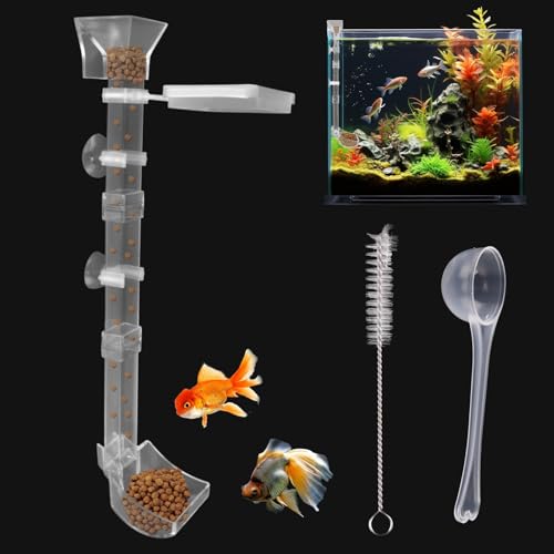 Shrimp Feeding Tube and Dish Set,Aquarium Fish Feeder Tube Kit,Clear Shrimp Feeder Fish Tank Feeding Supplies with Feeding Ring Cleaning Brush for Fish Tank Aquarium Feeding Dish