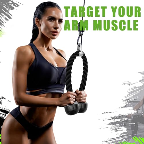 Double D Row Handle LAT Pulldown Attachments, 1.3 Inch Diameter Big Comfort Rubber Grip V Bar Attachmentt for Cable Machine Home Gym Accessory - color: Black Three Set