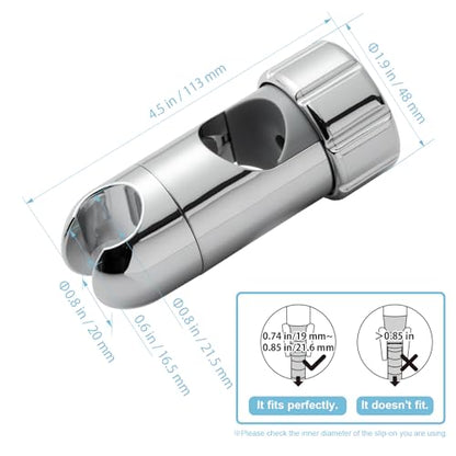 OFFO ADA Shower Head Holder, Adjustable 1.18-1.26 in(30-32 mm) Hand Shower Bracket for Handicap Grab Bar, Detachable Slider Clamp Bathroom Replacement, 361 Degree Rotation Sprayer Holder, Chrome - size: 1.18”-1.26“