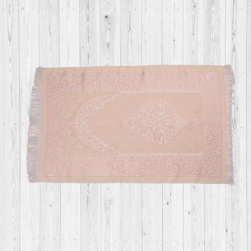 BABY SHOWER CHOCOLATE Muslim Prayer Rug with Prayer Beads and Portable Bag, Islamic Prayer Gift Set for Women and Men Premium Prayer Rug, Travel Prayer Mat (Pink) - color: Pink