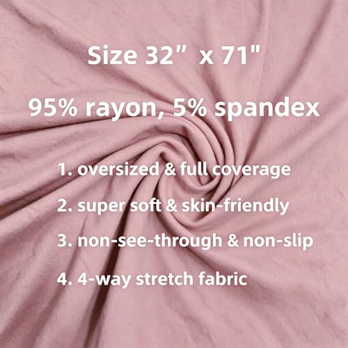 Lina & Lily Non-see-through Premium Jersey Maxi Hijab Head Scarf Wrap for Muslim Women - color: Dusty Pink