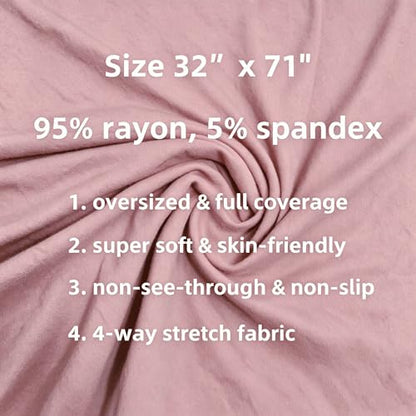 Lina & Lily Non-see-through Premium Jersey Maxi Hijab Head Scarf Wrap for Muslim Women - color: Dusty Pink