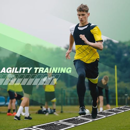 WinnerWhy Rubber Agility Ladder Non-Slip Rubber Speed Agility Training Ladder Pad for Soccer Football Footwork Training Equipment for Fitness Boxing Sports Quick Exercise Gym Workout - size: 15 ft