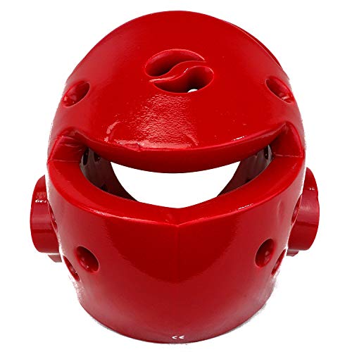 AAMA Taekwondo and Karate Sparring Foam Head Guard - color: RED, size: X-Large