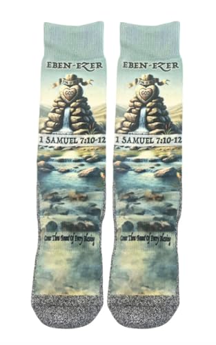 Men's – Christian Crew Socks for Men with Scripture | Moisture-Wicking | Easter Gift Idea - color: Come Thou Fount