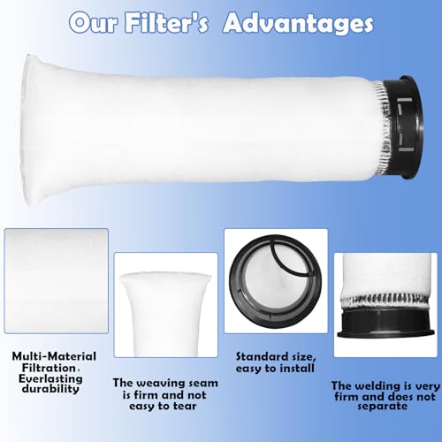 2.75 Inch 225 Micron Filter Sock Compatible with Waterbox Aquarium Models, Compatible with Eshopps Aquarium Models, Compatible with Fiji Cube Aquariums, Aquarium Filter Sock