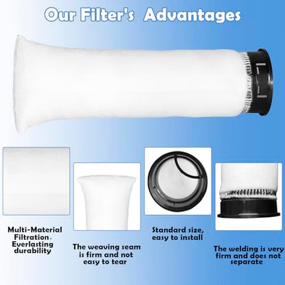 2.75 Inch 225 Micron Filter Sock Compatible with Waterbox Aquarium Models, Compatible with Eshopps Aquarium Models, Compatible with Fiji Cube Aquariums, Aquarium Filter Sock