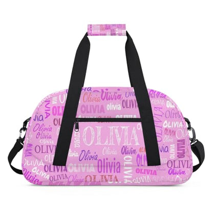 Custom Dance Ballet Duffle for Girls Pink, Personalized With Name - Overnight, Toddler, Gym Bag for Travel, Weekend, Sleepover - color: Color22