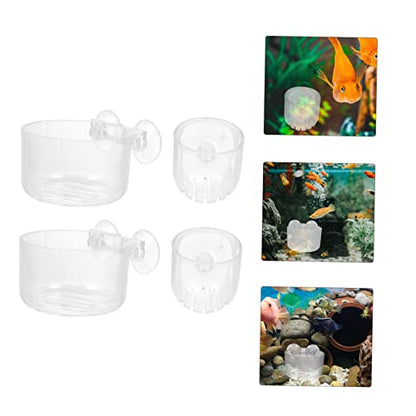 UPKOCH 4pcs Acrylic Fish Feeding Cups Suction Cups Aquarium Shrimp Feeder for Easy Feeding for Fish Tank Decoration and Worm