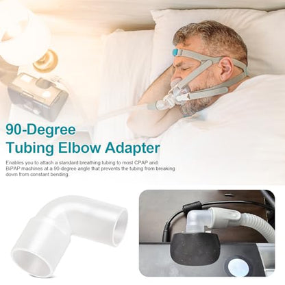 CPAP Elbow Connector, Tubing Elbow Compatible with ResMed AirSense 10, AirCurve 10, and AirStart 10, Resmed 11, 90 Degree Elbow CPAP Hose Adapter Replacement for ResMed 37394, 2 Pack