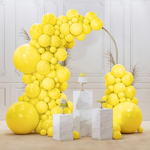 PartyWoo Yellow Balloons 128pcs Different Sizes of 18 12 10 5 Inch Matte Yellow Latex Balloon Arch Kit Garland for Easter Bee Baby Shower Sunflower Birthday Graduation Party Decorations Yellow-Y55 - color: Yellow-y55