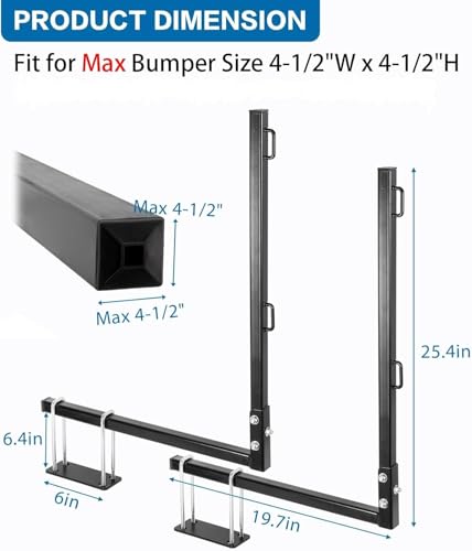 RV Tote Tank Carrier, RV Bumper Mount Tote Tank Holder with 2 Extra Premium Ratchet Straps, Fit Max 4.5" Bumper