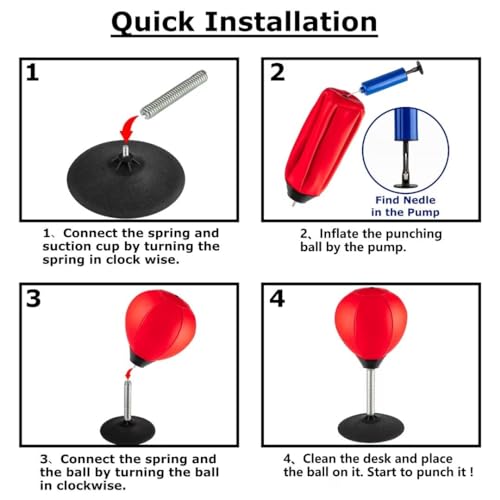 Stress Buster Desktop Punching Bag - Suctions to Your Desk, Raipoment Heavy Duty Stress Relief Ball, Funny Gifts for Boss or Coworker, Easter - size: Red