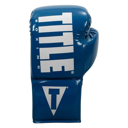 TITLE Boxing Inferno Intensity Lace Training Gloves - MMA, Kickboxing, Punching Bag, Sparring - 14, 16, 18oz - color: Blue/White, size: 14 oz