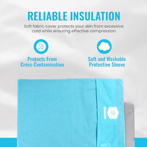 ICEWRAPS Fabric Cover for 12 x 21 Clay Pack, Reusable Ice Pack Cover - Blue | Oversize Clay Pack - Soft Reusable ice pack cover, Durable ice pack holder, Custom-Fit Sleeve, Machine Washable, Lightweight - size: 12"x21", style: Fabric Cover Only
