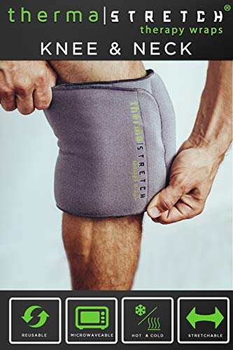 Knee Heating Pad - Microwavable Compression Wrap for Arthritis, ACL, PCL, Tear, Joint Pain Relief and Recovery – Natural, Adjustable and Stretchable Therapy That Stays
