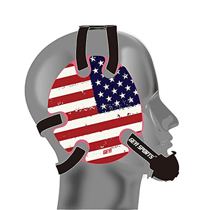 Wrestling Headgear with American Flag Wraps(Adult) - color: Pink