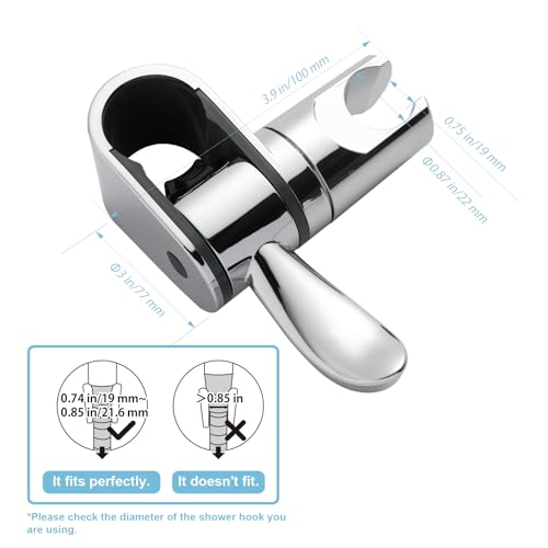 OFFO ADA Handshower Shower Grab Bar Head Holder, Universal Fit 1.25''(32mm) Hand Held Shower Bracket for Handicap Grab Bar, Detachable Bathroom Replacement, 360 Degree Rotation Sprayer Holder, Chrome - size: 1.25“