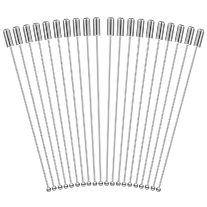 Qianyu 20 Pcs Brooch Pin Stick for Jewelry Making Silver Boutonniere Brooch Long Needle Lapel Hat Pins Round Ball Metal Safety Stick Pins Accessories for DIY Costume Suit Tie Scarf Badge Craft
