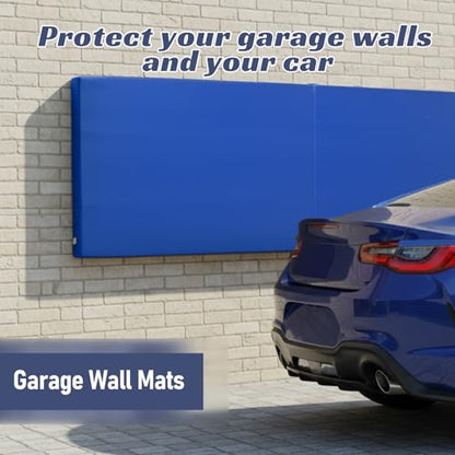1-Piece Wall Pads for Gym, 2" Thick Wall Cushion Padding Basketball Court Garage Wall Mount Protector, 60" L x 24" W Anti Collision Exercise Mats for Basement Taekwondo - color: Blue