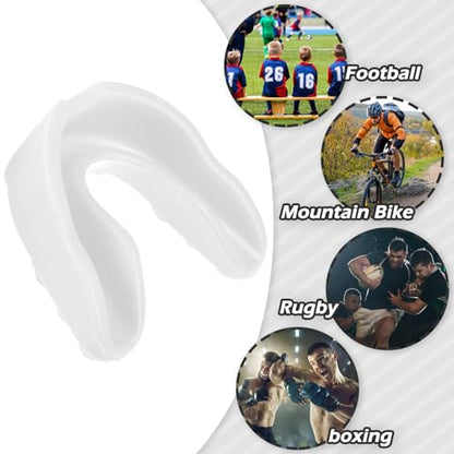 Kathfly 100 Pack Sports Mouth Guard Bulk Athletic Mouthguard Silicone Gum Mouthpiece Teeth Protection for Football Boxing Basketball Hockey Karate Lacrosse Wrestling(White) - color: White