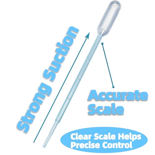Zkupanx 1mL Pipettes Dropper 100PCS Disposable Plastic Transfer Pipettes | Disposable Plastic Pipettes, Droppers for Liquids, Strong Suction, For Essential Oils Lab Crafts Art, Small Eye Dropper - size: 1 mL
