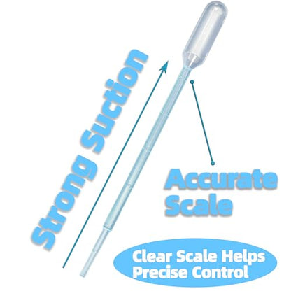 Zkupanx 1mL Pipettes Dropper 100PCS Disposable Plastic Transfer Pipettes | Disposable Plastic Pipettes, Droppers for Liquids, Strong Suction, For Essential Oils Lab Crafts Art, Small Eye Dropper - size: 1 mL