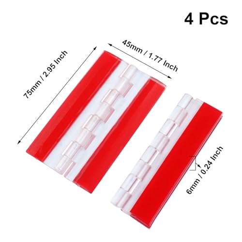 Hitefu Clear Acrylic Hinges, 75x45mm, 4 Pcs | Invisible, Self Adhesive, For Aquarium Lids, Cabinets, Display Stands & DIY Furniture - size: 75*45mm