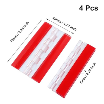 Hitefu Clear Acrylic Hinges, 75x45mm, 4 Pcs | Invisible, Self Adhesive, For Aquarium Lids, Cabinets, Display Stands & DIY Furniture - size: 75*45mm