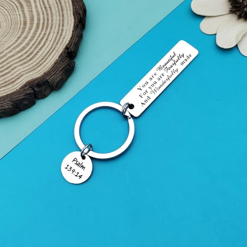 Bible Verse Keychain Christian Gift Christmas Religious Keychain Inspirational Bible Verse Jewelry Faith Gifts for Women Men Thanksgiving Communion Easter Prayer Gifts Scripture Keyring Gift