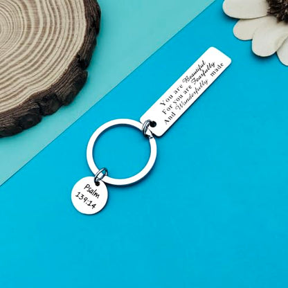Bible Verse Keychain Christian Gift Christmas Religious Keychain Inspirational Bible Verse Jewelry Faith Gifts for Women Men Thanksgiving Communion Easter Prayer Gifts Scripture Keyring Gift