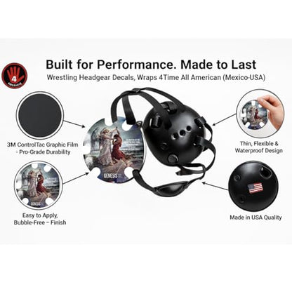 Wrestling Headgear with Ear Protection & Chin Cup Adjustable Lightweight Head Guard for Competition & Practice – Durable Protective Wrestling Ear Guard for Youth & Adult Athletes - color: Jacob Wrestled God