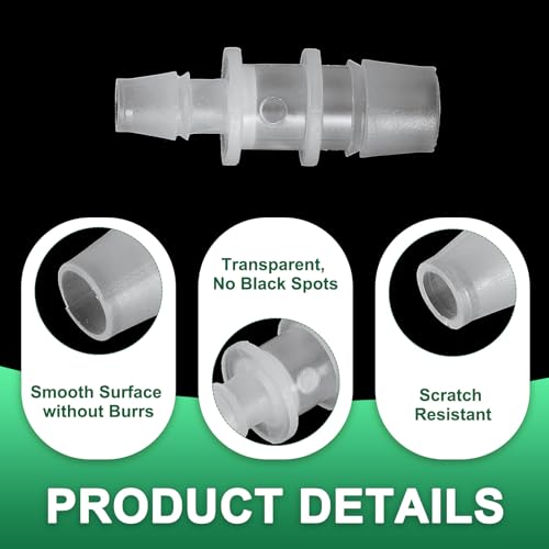 PATIKIL Hose Barb Reducer, 3 Pcs 1/2" to 5/16" Hose ID Connectors Joint Plastic Pipe Fitting Splicer Mender Union Adapter for Air Water Fuel Gas Aquarium, White - size: 1/2" to 5/16"