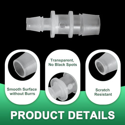 PATIKIL Hose Barb Reducer, 3 Pcs 1/2" to 5/16" Hose ID Connectors Joint Plastic Pipe Fitting Splicer Mender Union Adapter for Air Water Fuel Gas Aquarium, White - size: 1/2" to 5/16"