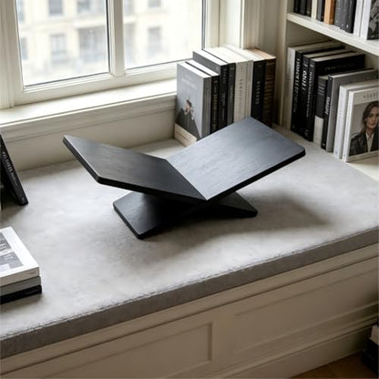Wooden Large Book Stand for Desktop Display & Reading – Extra Large Cross Frame Open Book Holder, Sleek Finish, Coffee Table Stand for Art Bible Cookbook Easel Magazine Textbooks Quran