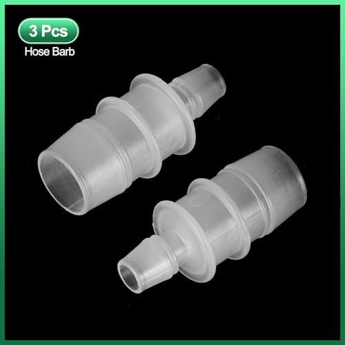PATIKIL Hose Barb Reducer, 3 Pcs 3/4" to 3/8" Hose ID Connectors Joint Plastic Pipe Fitting Splicer Mender Union Adapter for Air Water Fuel Gas Aquarium, White - size: 3/4" to 3/8"