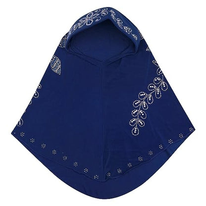 RARITYUS Women Bling Rhinestone Pearl Instant Scarf Muslim Hijab Fashion Shawl Head Wrap Turban Cap with Flower Accent - color: Z Color 7